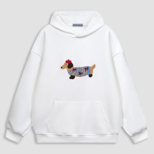 Y2K Cartoon Dog Hoodie: Cute and Comfy Aesthetic Top for Cozy Outfits