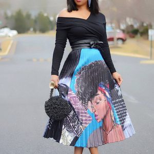 Y2K Cartoon Pleated Skirt - Cute Aesthetic Skirt for Coquette and Grunge Styles