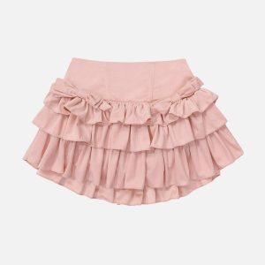 Y2K Coquette Aesthetic Bow Wrinkle Skirt - Cute Pastel Goth Style for Trendy Outfits