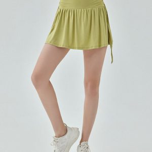 Y2K Coquette Aesthetic Green Tennis Skirt - Trendy Cargo Style for Chic Outfits