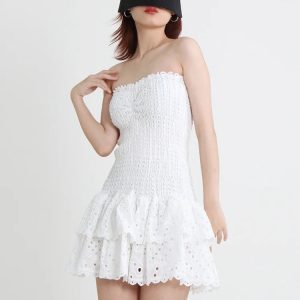 Y2K Coquette Aesthetic Strapless Mini Dress for Cute Outfits and Trendy Looks