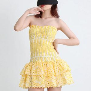 Y2K Coquette Aesthetic Strapless Mini Dress for Cute Outfits and Trendy Looks