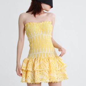 Y2K Coquette Aesthetic Strapless Mini Dress for Cute Outfits and Trendy Looks