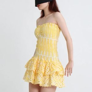 Y2K Coquette Aesthetic Strapless Mini Dress for Cute Outfits and Trendy Looks