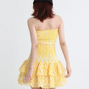 Y2K Coquette Aesthetic Strapless Mini Dress for Cute Outfits and Trendy Looks