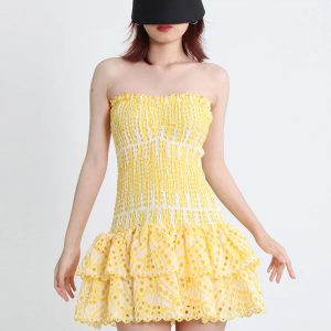 Y2K Coquette Aesthetic Strapless Mini Dress for Cute Outfits and Trendy Looks