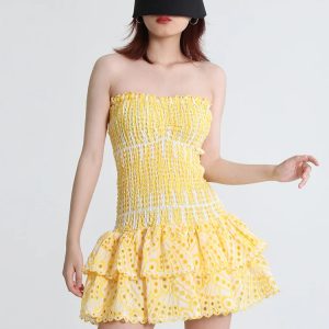 Y2K Coquette Aesthetic Strapless Mini Dress for Cute Outfits and Trendy Looks