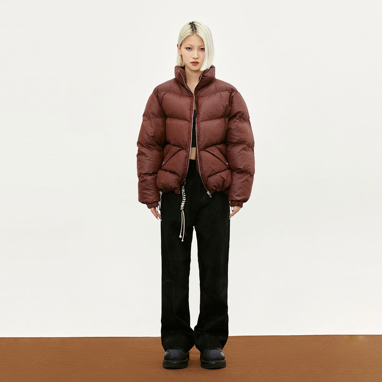 Y2K Cyberpunk Oversized Puffer Jacket for Edgy Aesthetic Street Style