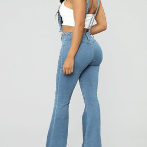 Y2K Denim Flared Overalls: Trendy Grunge Aesthetic for Effortless Style and Comfort