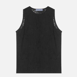 Y2K Distressed Tank Top - Trendy Grunge Style for Aesthetic Outfits and Casual Looks