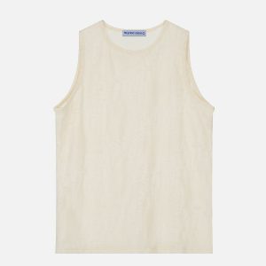 Y2K Distressed Tank Top - Trendy Grunge Style for Aesthetic Outfits and Casual Looks