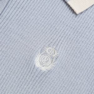 Y2K Embroidery Polo Tee - Cute Coquette Style Top for Aesthetic Outfits