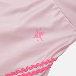 Y2K Embroidery Ripple Skirt - Cute Pastel Goth Aesthetic for Trendy Outfits