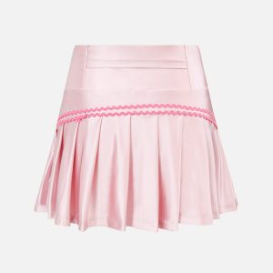 Y2K Embroidery Ripple Skirt - Cute Pastel Goth Aesthetic for Trendy Outfits