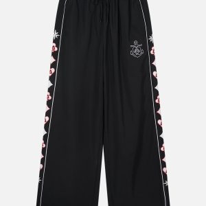 Y2K Embroidery Track Pants: Trendy Grunge Aesthetic for Stylish Outfits