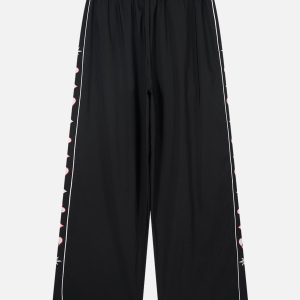 Y2K Embroidery Track Pants: Trendy Grunge Aesthetic for Stylish Outfits