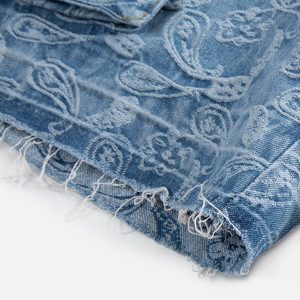 Y2K Fashion Bandana Jacquard Washed Jorts for Trendy Coquette and Grunge Aesthetics