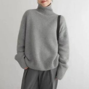 Y2K Fashion Boomerang Babe Cozy Turtleneck Pullover for Cute Aesthetic Outfits