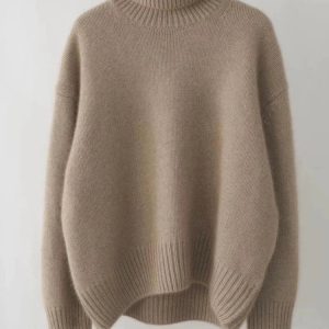 Y2K Fashion Boomerang Babe Cozy Turtleneck Pullover for Cute Aesthetic Outfits