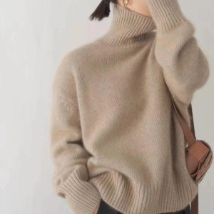 Y2K Fashion Boomerang Babe Cozy Turtleneck Pullover for Cute Aesthetic Outfits