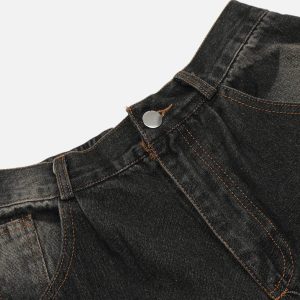 Y2K Fashion Bow Washed Jorts - Trendy Denim Shorts for Coquette and Grunge Aesthetics