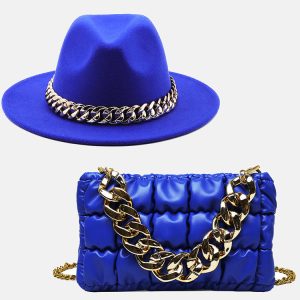 Y2K Fashion Chain Bag and Matching Hat Set for Coquette Aesthetic Outfits