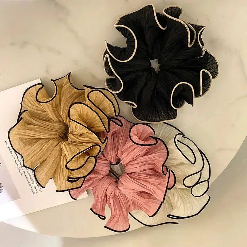 Y2K Fashion Crinkle Chiffon Scrunchies for Cute Aesthetic Hairstyles and Accessories