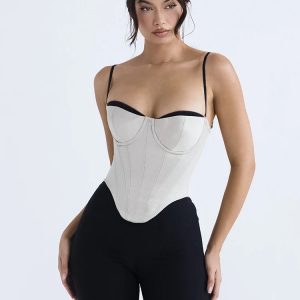 Y2K Fashion Silk Siren Corset Crop Top - Coquette Aesthetic Cute Top for Stylish Outfits