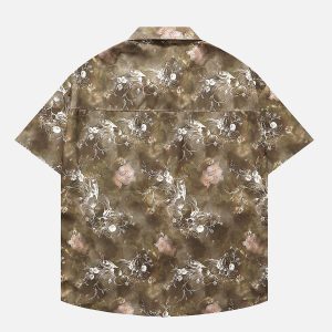 Y2K Floral Short Sleeve Shirt - Cute Pastel Aesthetic Top for Trendy Outfits