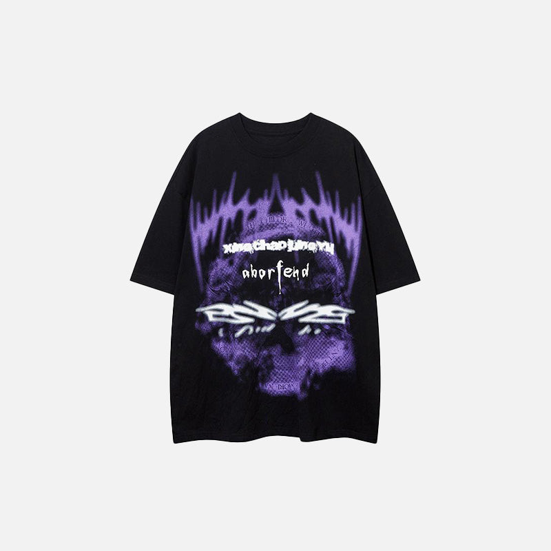 Y2K Ghost Print T-Shirt: Trendy Grunge Aesthetic Top for Unique Style Lovers