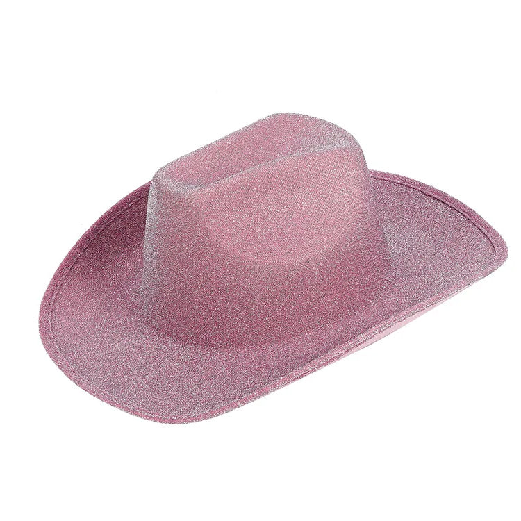 Y2K Glitter Cowgirl Hat for Trendy Y2K Outfits and Coquette Aesthetic Looks