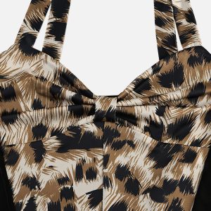 Y2K Graffiti Leopard Print Set - Trendy Coquette Aesthetic Outfit for Bold Fashionistas