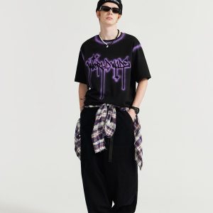 Y2K Graffiti T-Shirt: Edgy Streetwear for Grunge Aesthetic Lovers