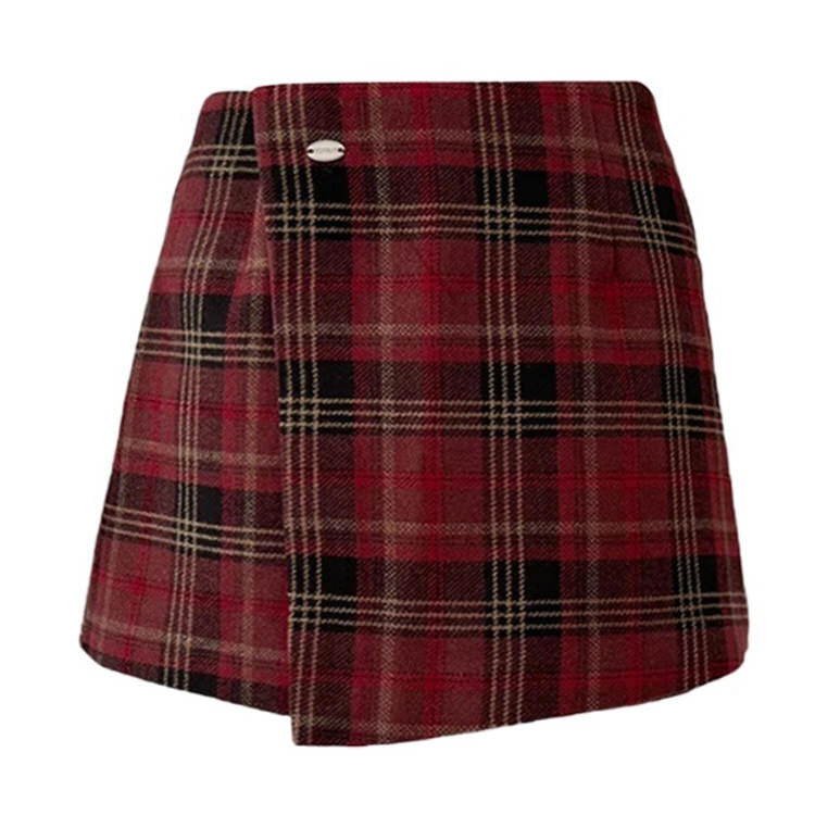 Y2K Grunge Aesthetic Plaid Wrap Skirt for Trendy Outfits and Vintage Vibes