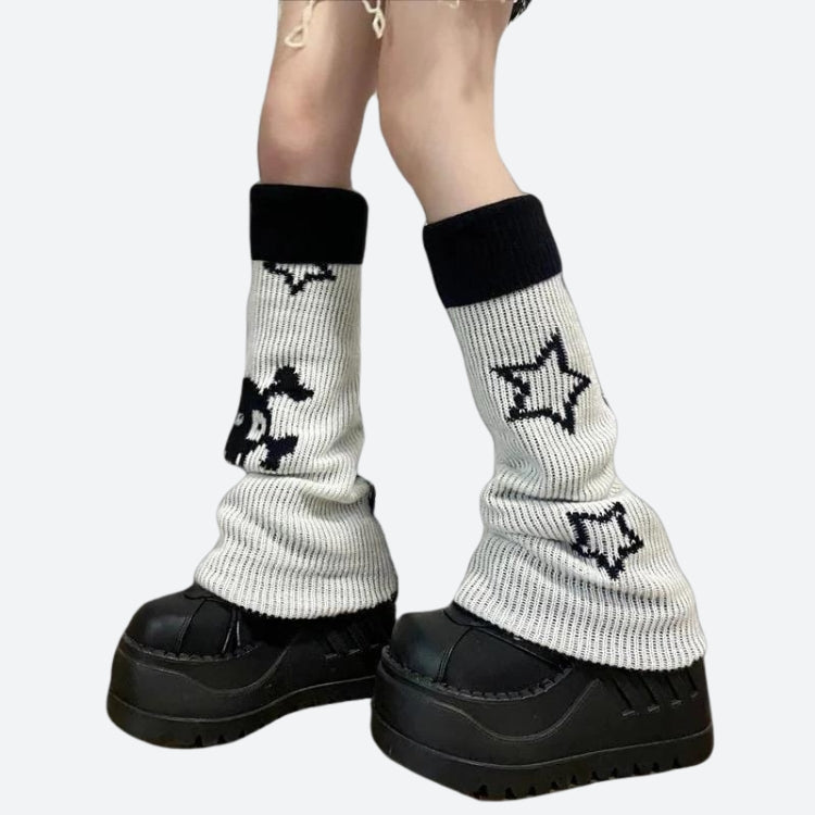 Y2K Grunge Reversible Leg Warmers for Cozy Aesthetic Outfits and Retro Style