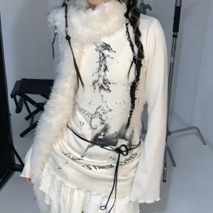 Y2K Grunge Rope Belted Top - Edgy Aesthetic Fashion for Unique Outfits