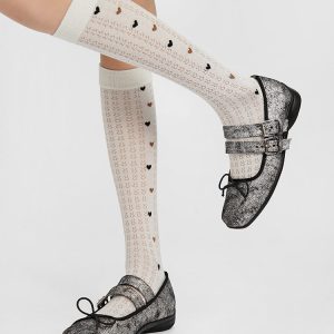 Y2K Grunge Sleaze Ballet Flats - Edgy Aesthetic Footwear for Unique Style