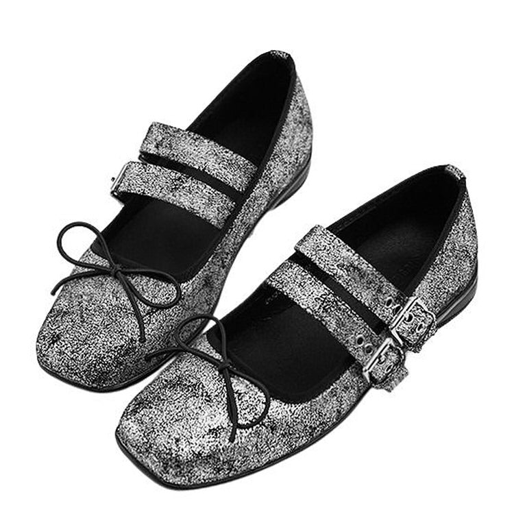 Y2K Grunge Sleaze Ballet Flats - Edgy Aesthetic Footwear for Unique Style