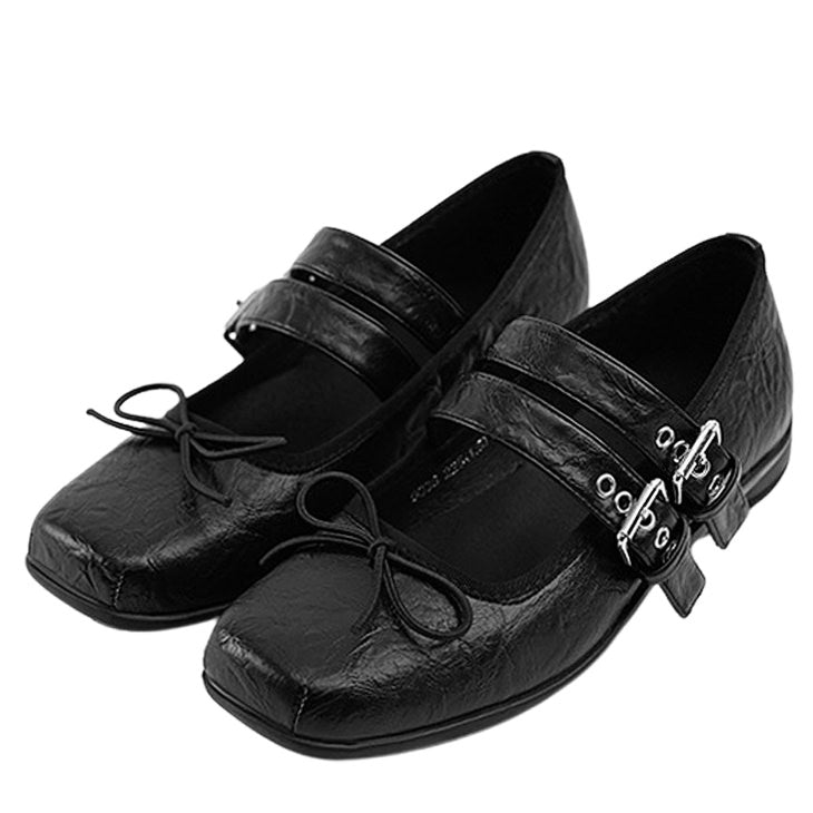 Y2K Grunge Sleaze Ballet Flats - Edgy Aesthetic Footwear for Unique Style