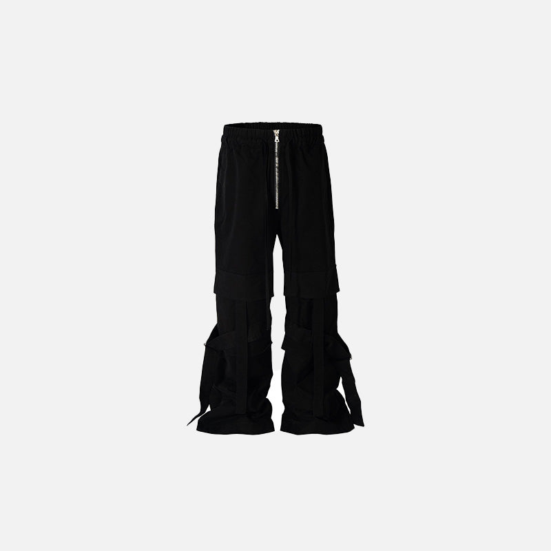 Y2K Grunge Style Black Flare Baggy Pants for Aesthetic Outfits and Comfy Looks