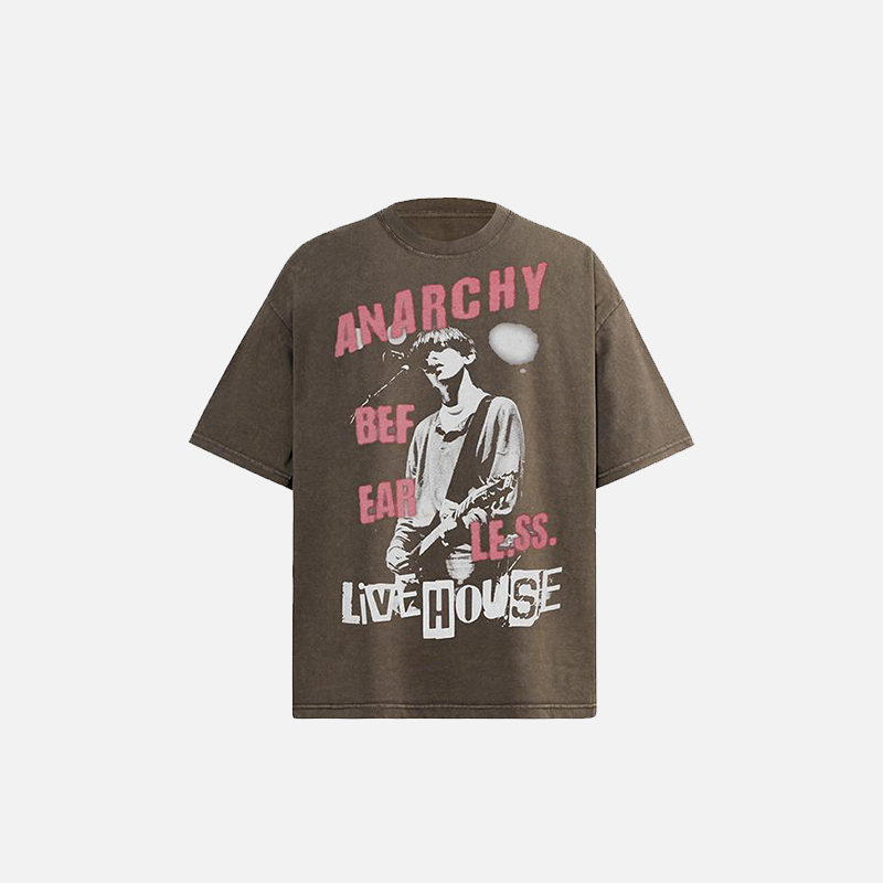 Y2K Grunge Style Punk Rock Anarchy T-Shirt for Edgy Aesthetic Outfits