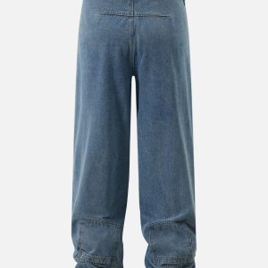 Y2K Grunge Style Reverse Foot Loose Jeans for a Trendy Aesthetic Look