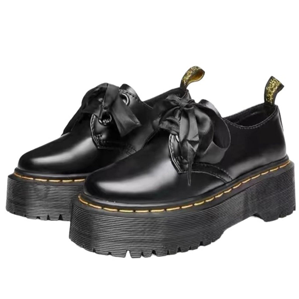 Y2K Grunge Style Ribbon-Laced Chunky Platform Boots for Aesthetic Outfits