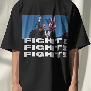 Y2K Grunge Style Trump Fight Tee - Vintage Aesthetic Graphic T-Shirt for Bold Fashion