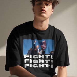 Y2K Grunge Style Trump Fight Tee - Vintage Aesthetic Graphic T-Shirt for Bold Fashion