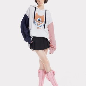 Y2K Heartie Print Hoodie - Cute and Comfy Coquette Aesthetic for Trendy Outfits