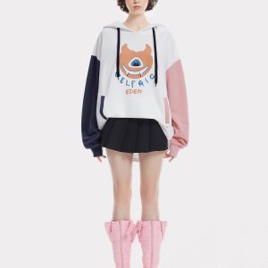 Y2K Heartie Print Hoodie - Cute and Comfy Coquette Aesthetic for Trendy Outfits