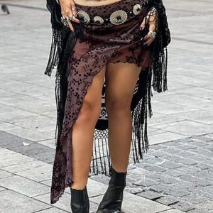 Y2K High Low Asymmetrical Mini Skirt - Trendy Grunge Aesthetic for Stylish Outfits