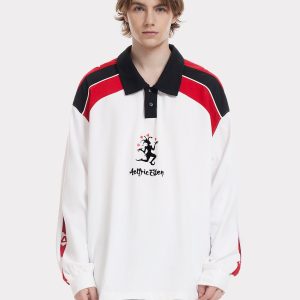 Y2K Joker Print Polo Tee - Trendy Grunge Aesthetic Top for Unique Style Lovers