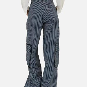 Y2K Multi Pocket Cargo Pants for Trendy Grunge and Coquette Aesthetic Outfits